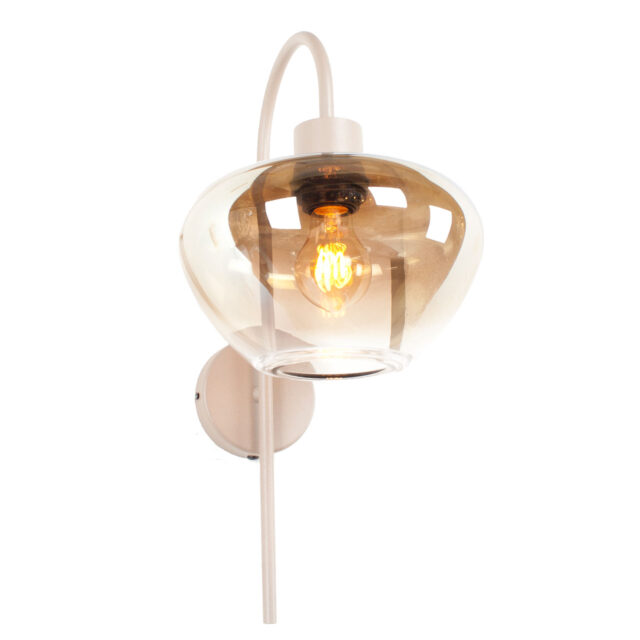 Wandlamp Genua Zand Beige Met Glas Luxe 1 Lichts Voor Aan De Wand 13