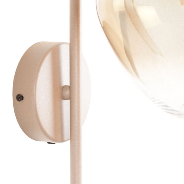 Wandlamp Genua Zand Beige Met Glas Luxe 1 Lichts Voor Aan De Wand 14