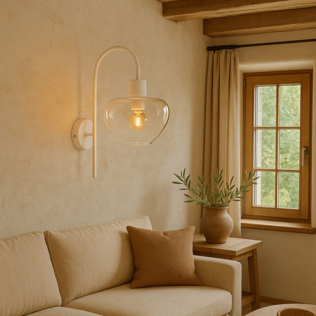 Wandlamp Genua Zand Beige Met Glas Luxe 1 Lichts Voor Aan De Wand 2