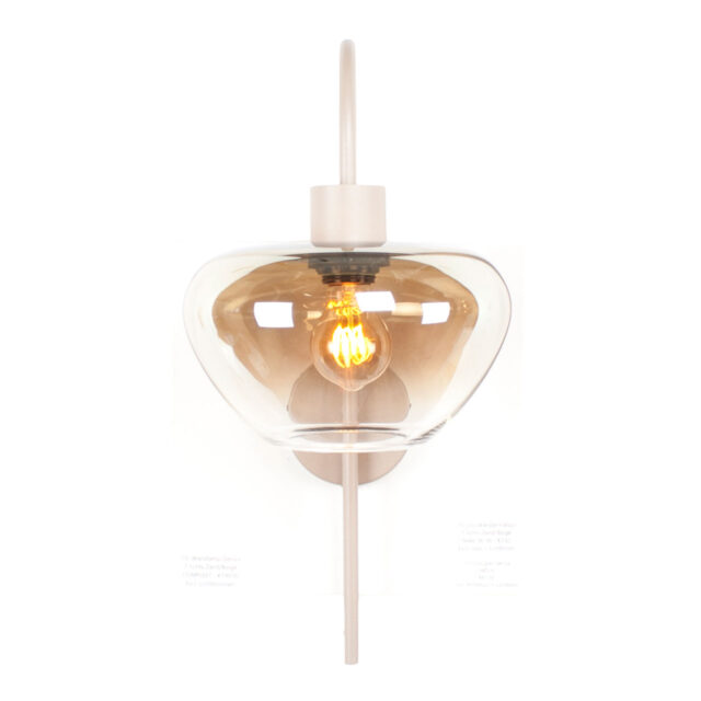 Wandlamp Genua Zand Beige Met Glas Luxe 1 Lichts Voor Aan De Wand 3