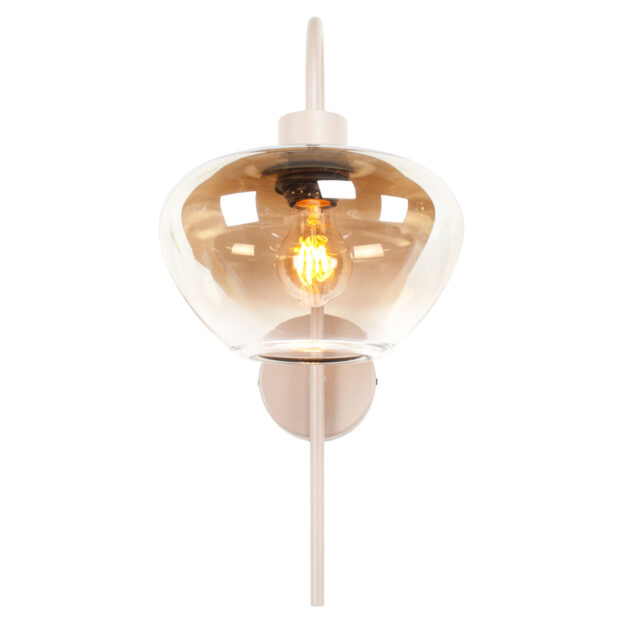 Wandlamp Genua Zand Beige Met Glas Luxe 1 Lichts Voor Aan De Wand 7