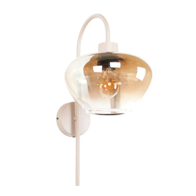 Wandlamp Genua Zand Beige Met Glas Luxe 1 Lichts Voor Aan De Wand 9