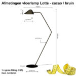 Staande Leeslamp Cacao Bruin Minimalistisch Design