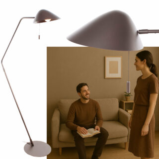 Staande Leeslamp Cacao Bruin Minimalistisch Design 2