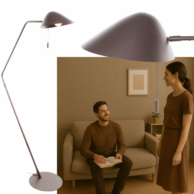 Staande Leeslamp Cacao Bruin Minimalistisch Design 2