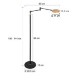Vloerlamp Soleil Zwart Goud Draadloze Luxe Leeslamp Met Warme Uitstraling 11