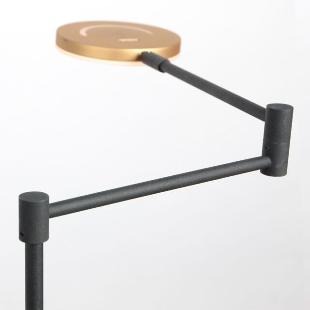 Vloerlamp Soleil Zwart Goud Draadloze Luxe Leeslamp Met Warme Uitstraling 6