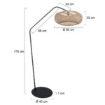 Zwarte Vloerlamp Zigzag Rotan Naturel Kap 11