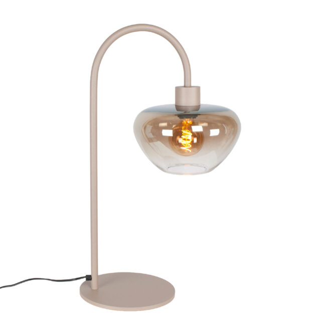 Beige Tafellamp Genua Met Glas Sfeervolle Tafellamp Voor Op Een Dressoir 12