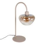Beige Tafellamp Genua Met Glas Sfeervolle Tafellamp Voor Op Een Dressoir 6