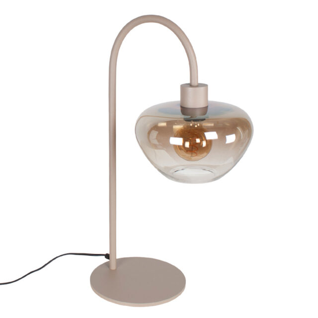 Beige Tafellamp Genua Met Glas Sfeervolle Tafellamp Voor Op Een Dressoir 6
