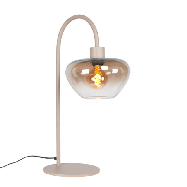Beige Tafellamp Genua Met Glas Sfeervolle Tafellamp Voor Op Een Dressoir 8