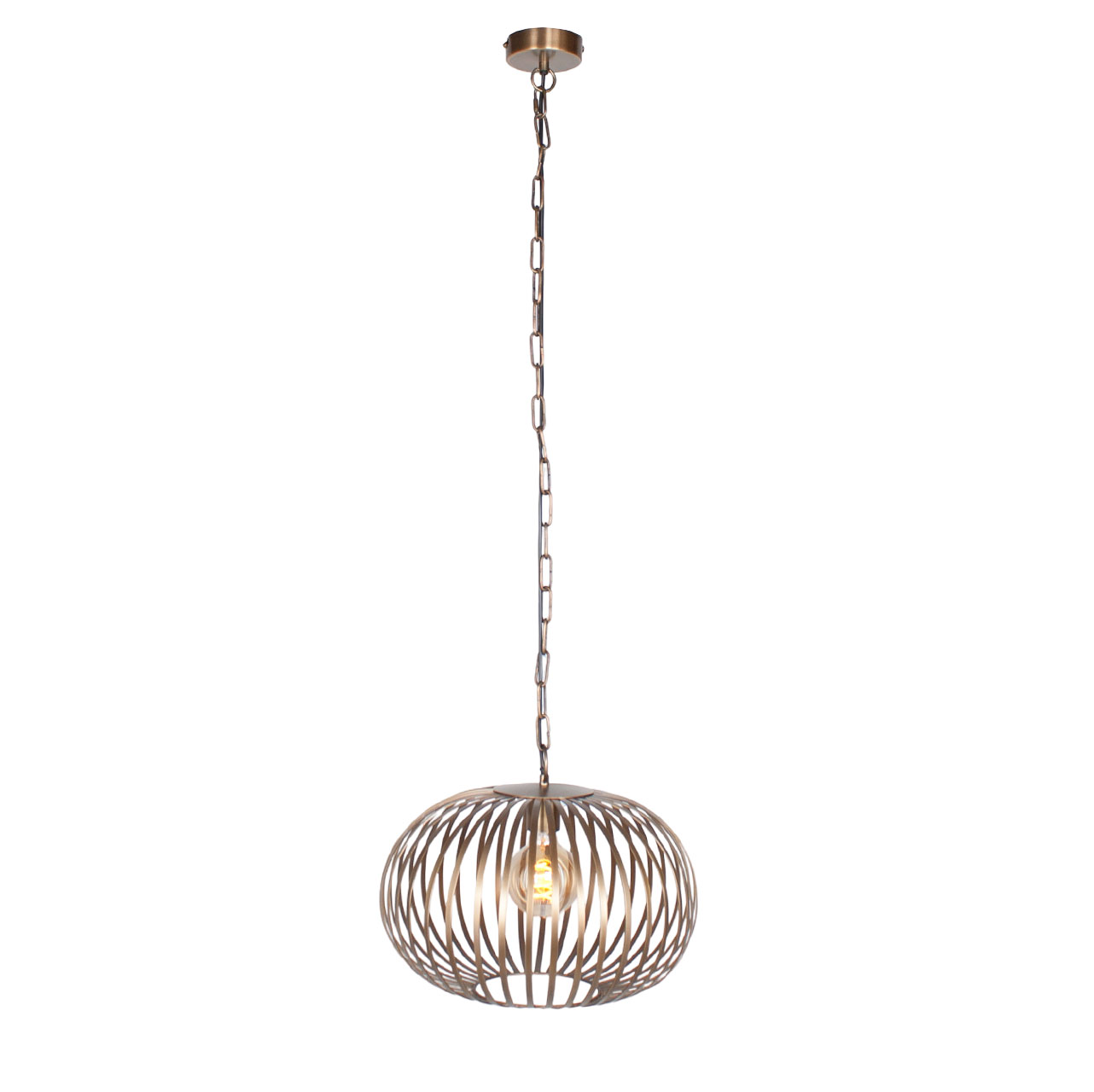 Hanglamp Lido | Bronzen hanglamp | Chique hanglamp | Unieke kleur | Diameter 40 cm | Hoogte 150 cm | afbeelding