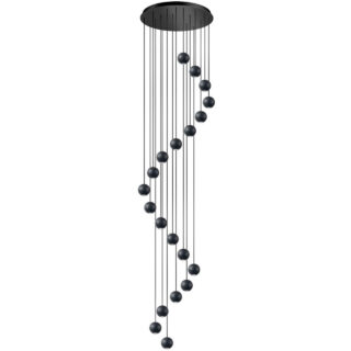Hanglamp Grace Moderne Videlamp Zwarte Bollen 20 Lichts