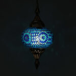 Oosterse Hanglamp Mozaiek Turkish Design Pompoen O25cm Blauw