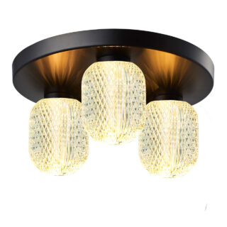 Plafondlamp Kristel Glas Met Kristaleffect 3 Lichts