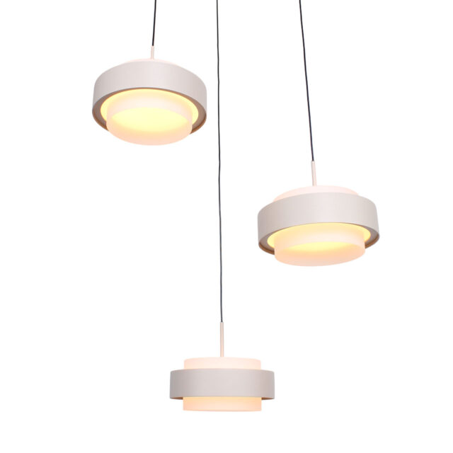 Ronde 3 Lichts Katrol Hanglamp Zand Beige Puleggia Dim To Warm 10