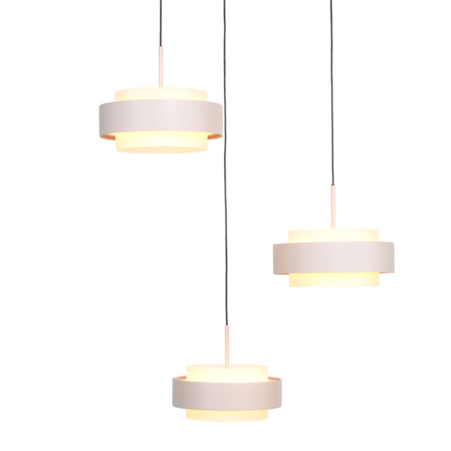 Ronde 3 Lichts Katrol Hanglamp Zand Beige Puleggia Dim To Warm 22