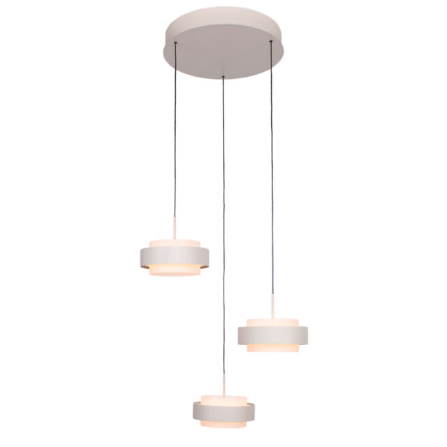 Ronde 3 Lichts Katrol Hanglamp Zand Beige Puleggia Dim To Warm 6