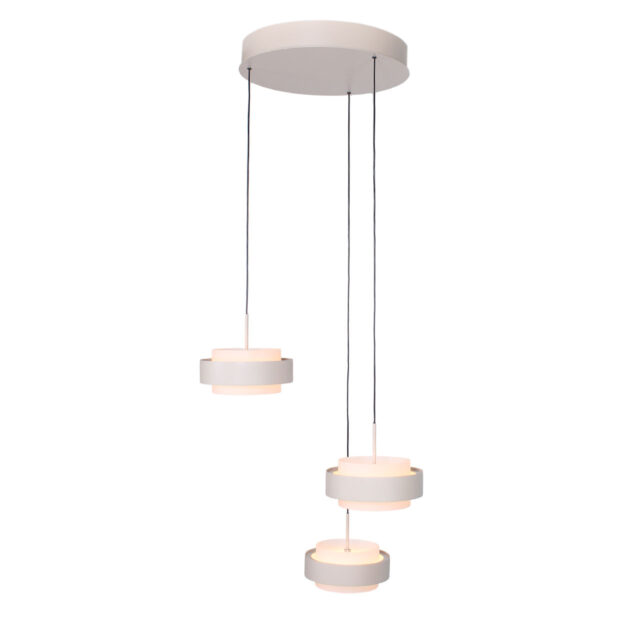 Ronde 3 Lichts Katrol Hanglamp Zand Beige Puleggia Dim To Warm 7