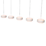Verstelbare Zand Beige Hanglamp Puleggia 5 Lichts Dim To Warm Katrolsysteem 18