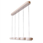 Verstelbare Zand Beige Hanglamp Puleggia 5 Lichts Dim To Warm Katrolsysteem 25