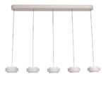 Verstelbare Zand Beige Hanglamp Puleggia 5 Lichts Dim To Warm Katrolsysteem 31