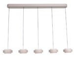 Verstelbare Zand Beige Hanglamp Puleggia 5 Lichts Dim To Warm Katrolsysteem 38