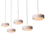 Verstelbare Zand Beige Hanglamp Puleggia 5 Lichts Dim To Warm Katrolsysteem 5