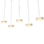 Verstelbare Zand Beige Hanglamp Puleggia 5 Lichts Dim To Warm Katrolsysteem 7