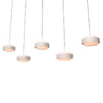 Verstelbare Zand Beige Hanglamp Puleggia 5 Lichts Dim To Warm Katrolsysteem 8