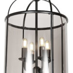 Zwarte 4 Lichts Lantaarn Hanglamp Pimpernel O 32 Cm 8