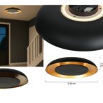 Zwarte Plafondlamp Met Gouden Binnenzijde Stijlvol Design 10