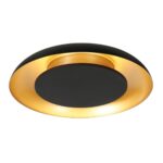 Zwarte Plafondlamp Met Gouden Binnenzijde Stijlvol Design 13