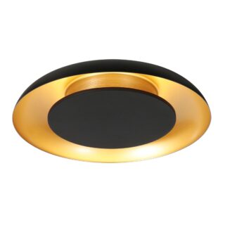Zwarte Plafondlamp Met Gouden Binnenzijde Stijlvol Design 13
