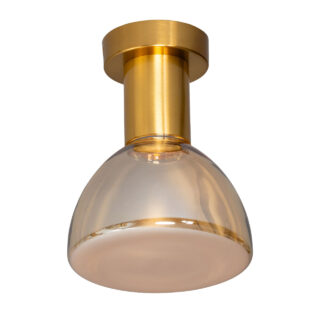Plafondlamp Lisa Amberkleurig Glas Met Bronzen Details 2
