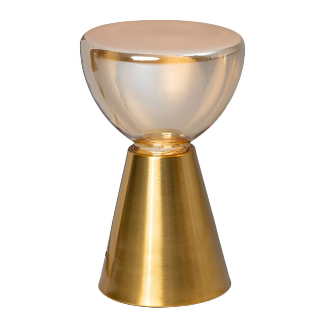 Tafellamp Lisa Amberkleurig Glas Met Bronzen Voet 3