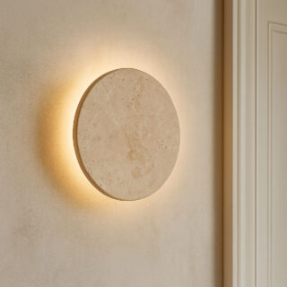 Wandlamp Bobbin Travertin Natuursteen Met Drie Standen Functie