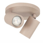 Moderne 2-lichts plafondspot zand/beige – richtbare Mila opbouwspot rond
