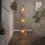 Vloerlamp beige | 3-lichts Turn around | dimbaar | E27 fitting | modern design | sfeerverlichting