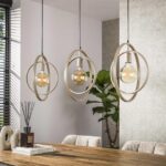 Charmante hanglamp Turn around | 3-lichts beige design | dimbaar E27 voor sfeervolle verlichting - Afbeelding 2