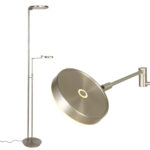 Vienna vloerlamp staal / mat nikkel – strak, modern en flexibel licht