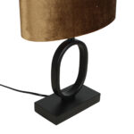Zwarte tafellamp met kap Verona small | Coffee on gold 25 cm - Afbeelding 8