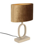 Landelijke zand / beige tafellamp Verona small met ovale kap | Coffee on gold