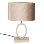 Moderne tafellamp Verona small zand / beige met ovale kap | Taupe on taupe - Afbeelding 4