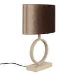 Zand / beige kleurige tafellamp Sienna met ovale kap | Earth on gold 25 cm