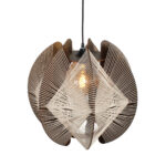 Hanglamp Jessica | Japandi stijl walnut hout | touw Ø50 cm - Afbeelding 12