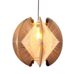 Hanglamp Jessica | Japandi stijl walnut hout | touw Ø50 cm - Afbeelding 11