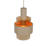 Hanglamp Marrone 3-lichts rond | zand / beige met amber glas | Ø30 cm | E27 - Afbeelding 7