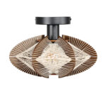 Plafondlamp Jessica | Japandi stijl walnut hout | touw Ø30 cm - Afbeelding 3